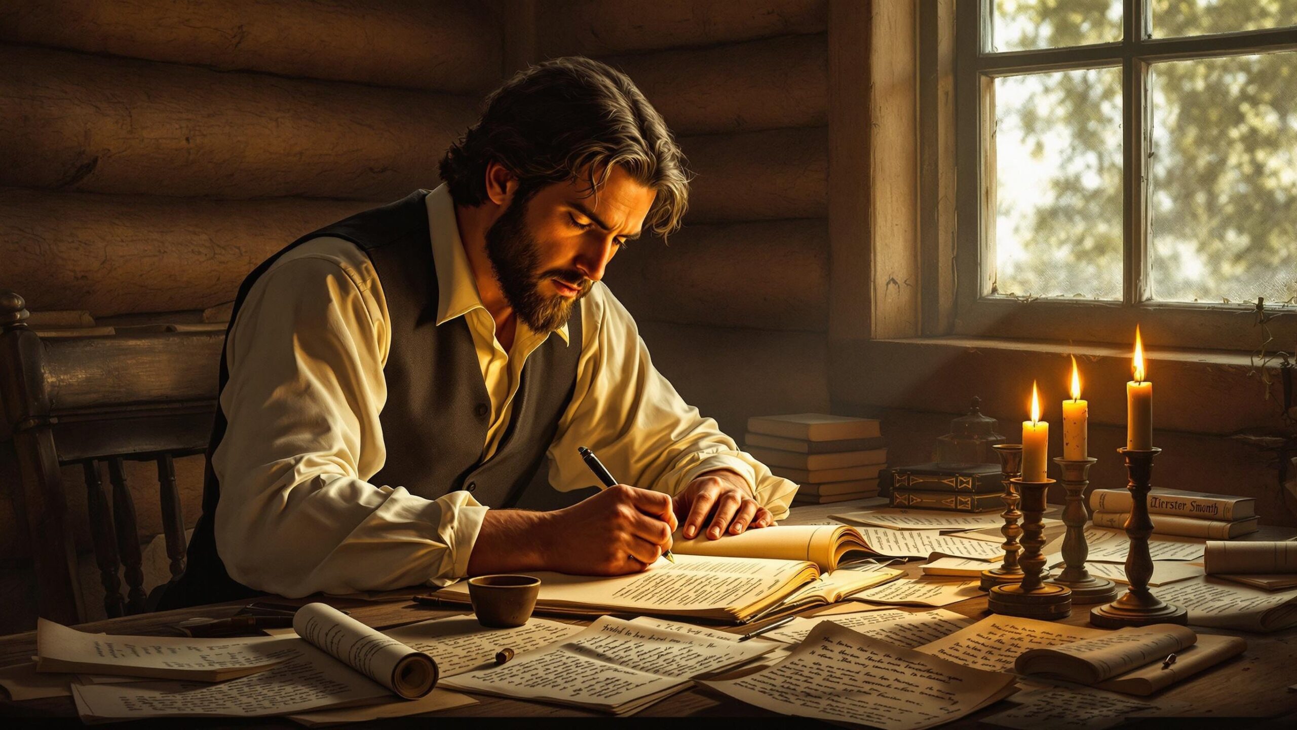 Joseph Smith recording revelations for the Doctrine and Covenants