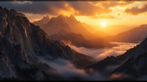 Sunrise over mountains symbolizing courage beyond fear