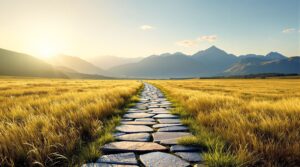 Stone path through a meadow symbolizing spiritual preparation